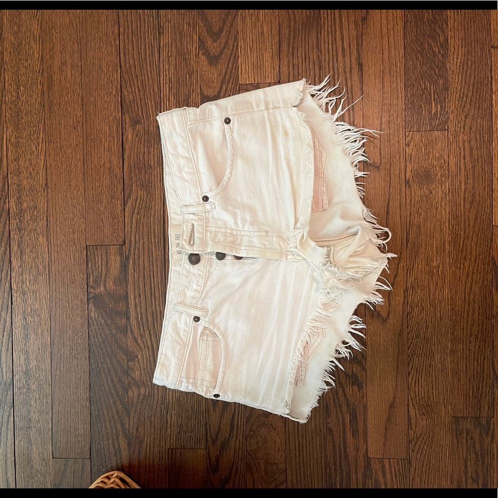 Free people cream cutoff shorts